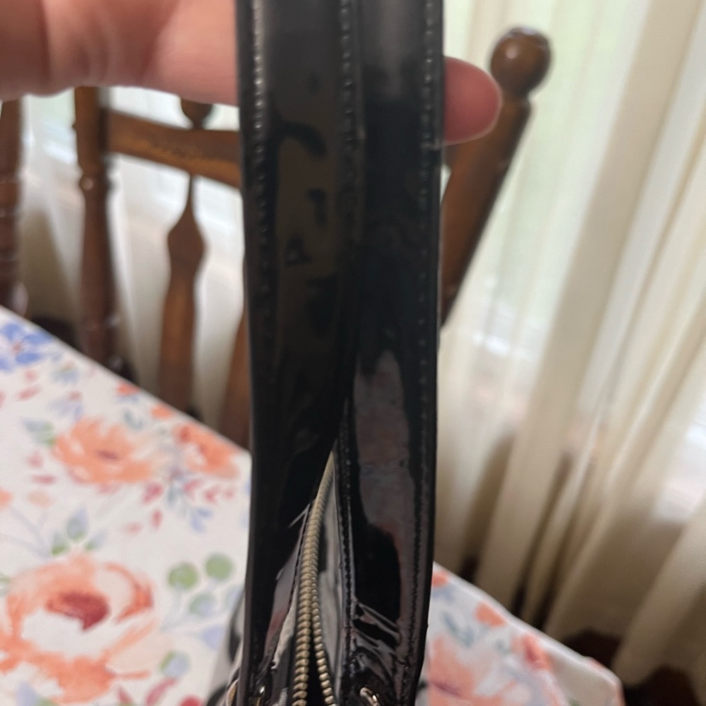 Like New Coach Black Signature Print Purple Interior Shoulder Bag - Picture 11 of 15